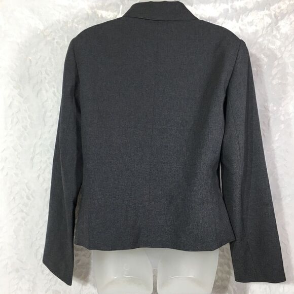 New York & company NWT NEW blazer jacket coat grey gray sz 10 zip front collar - Picture 7 of 14
